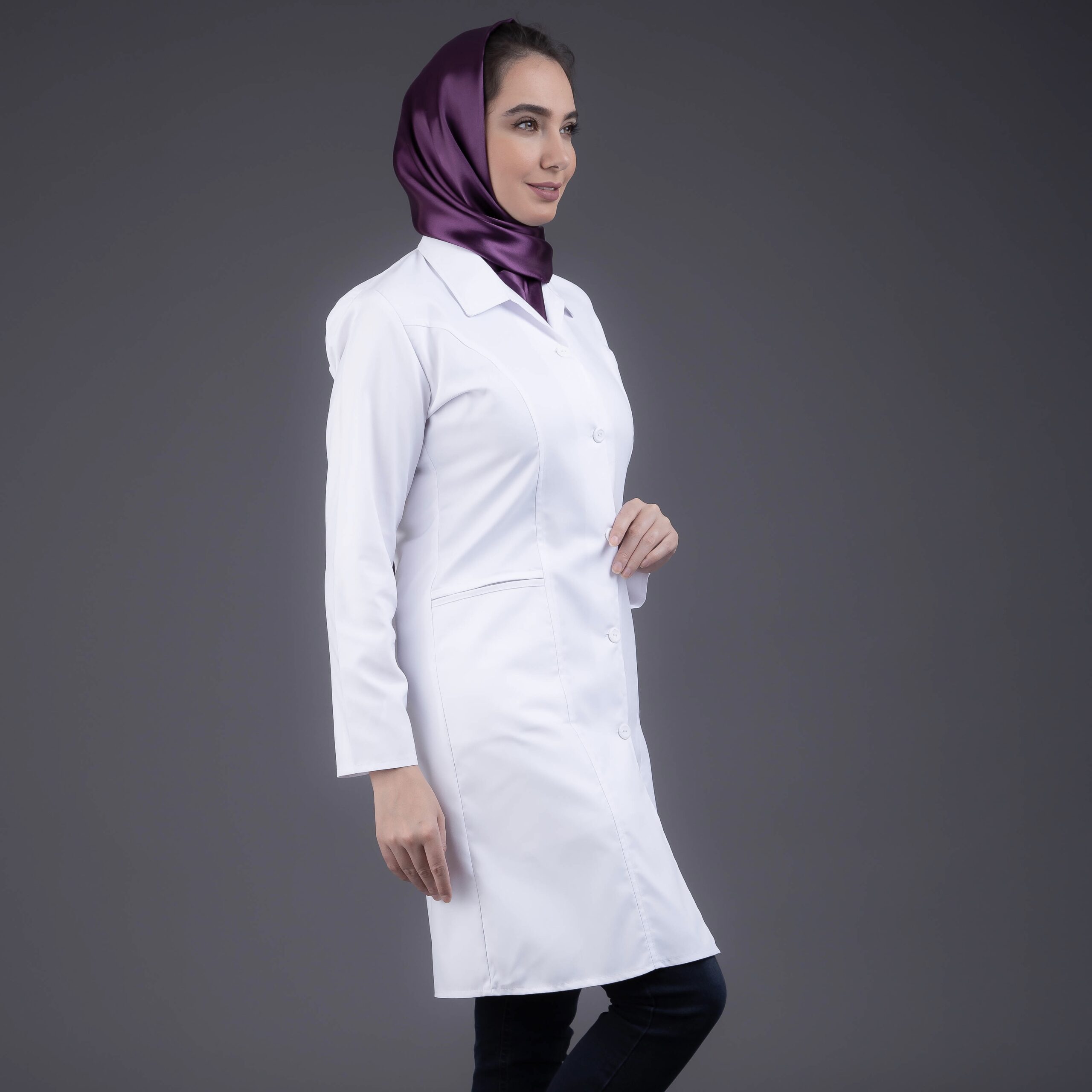 روپوش پزشکی زنانه مدل جیب فیلتو