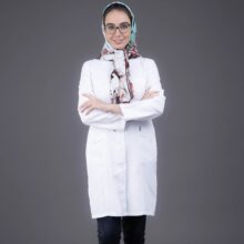 روپوش پزشکی زنانه مدل یقه گرد جیب دکمه